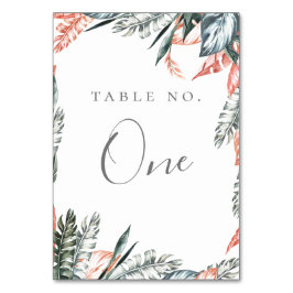 Tarjeta De Mesa Marco tropical coral moderno