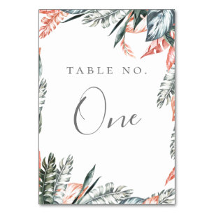 Tarjeta De Mesa Marco tropical coral moderno