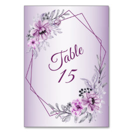 Tarjeta De Mesa Marco violeta rosado violeta floral marrón del par