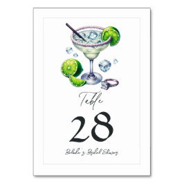 Tarjeta De Mesa Margs and Matrimony Margarita Bridal Shower