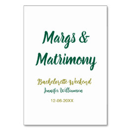 Tarjeta De Mesa Margs y matrimonio agregar nombre fecha despedida