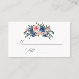 Tarjeta De Mesa Marina acuarela y Boda floral Rubor