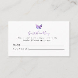 Tarjeta De Mesa Mariposa Baby Shower adivina cuántos juegos