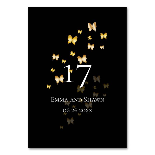 Tarjeta De Mesa Mariposa dorada (Anverso)