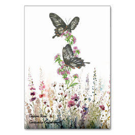 Tarjeta De Mesa Mariposa Rosa de Ceilán pintada a mano