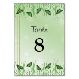 Tarjeta De Mesa Mariposa verde sobre verde claro -