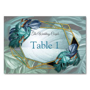 Tarjeta De Mesa Mariposas de paraídas/salpicaduras de turquesa tro