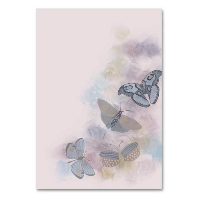 Tarjeta De Mesa Mariposas de tinta de alcohol (Anverso)