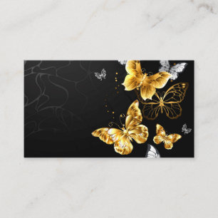 Tarjeta De Mesa Mariposas doradas y blancas