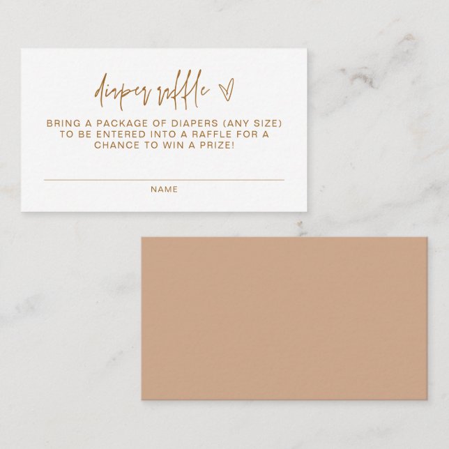 Tarjeta De Mesa MARLO Bohemian Terracotta Baby Diaper Raffle Card (Anverso / Reverso)