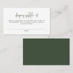 Tarjeta De Mesa MARLO Boho Forest Green Baby Diaper Ticket
