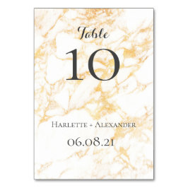 Tarjeta De Mesa Mármol blanco y oro