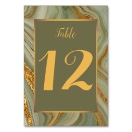 Tarjeta De Mesa Mármol de ónix verde y dorado