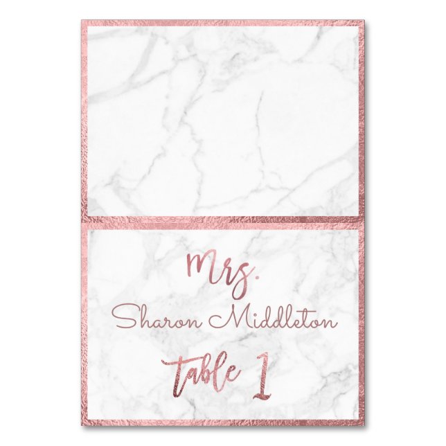 Tarjeta de mesa/mármol de oro Rosa de PixDezines (Anverso)