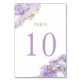 Tarjeta De Mesa mármol del líquido de lavanda de oro Cuadro 10