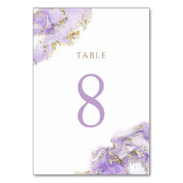 Tarjeta De Mesa mármol del líquido de lavanda de oro Cuadro Nº 8