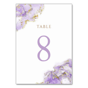 Tarjeta De Mesa mármol del líquido de lavanda de oro Cuadro Nº 8