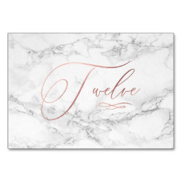 Tarjeta De Mesa Mármol Falso Rosa Dorado Caligrafía Doce