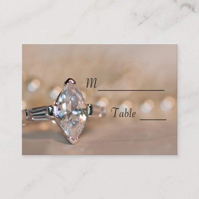 Tarjeta De Mesa Marquise Diamond Ring Boda Place Card (Anverso)