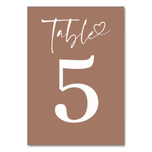 Tarjeta De Mesa Marrón romántico moderno minimalista