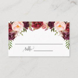 Tarjeta De Mesa Marsala Flowers Bridal Shower Boda Flat