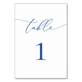 Tarjeta De Mesa Marsella Bleu y número de tabla Minimalista blanca