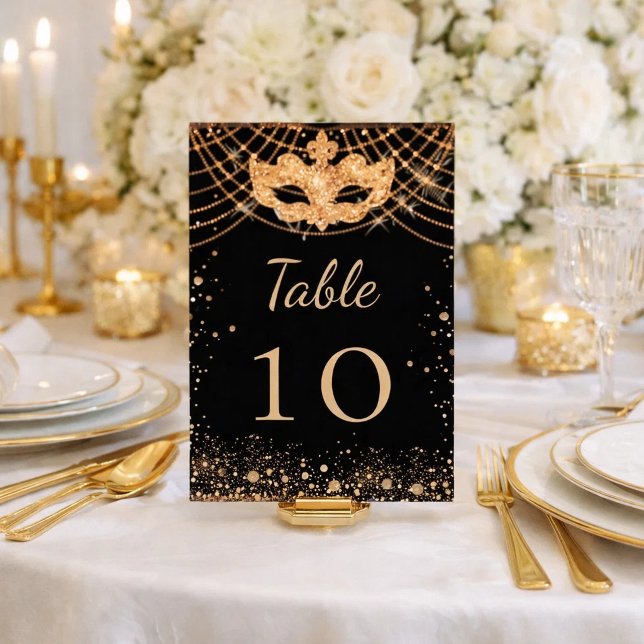 Tarjeta De Mesa Máscara de oro negro brillo (Subido por el creador)