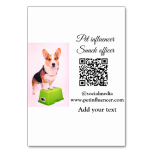 Tarjeta De Mesa Mascota influencer añadir mascota foto nombre medi