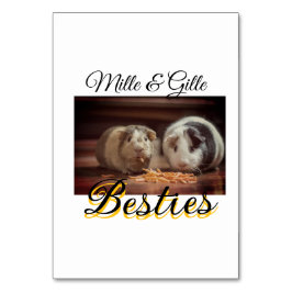 Tarjeta De Mesa Mascotas amigos bestias agregar nombre mascota fot