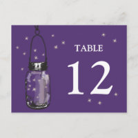 Tarjeta de mesa Mason Jar & Fireflies