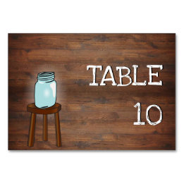 Tarjeta De Mesa Mason Jar Rustic Boda