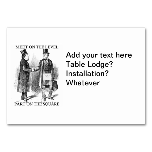 Tarjeta de mesa masónica (Anverso)