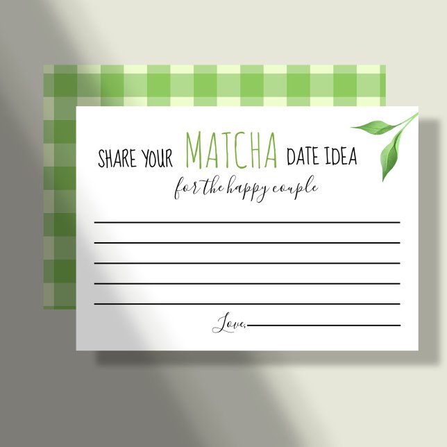 Tarjeta De Mesa Matcha Couples Shower Game Date Idea Card (Subido por el creador)