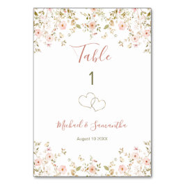 Tarjeta De Mesa Matrimonio de campo Rosa salvaje