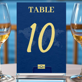 Tarjeta De Mesa Matrimonio de destino del Pasaporte del Mapa Mundi