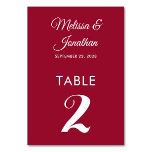 Tarjeta De Mesa Matrimonio rojo elegante y moderno