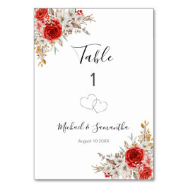 Tarjeta De Mesa Matrimonio rústico-Rosa-rural