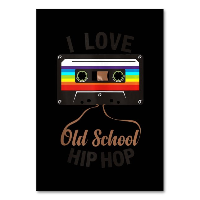 Tarjeta De Mesa ME ENCANTA LA ANTIGUA ESCUELA HIP HOP Music 80s 90 (Anverso)
