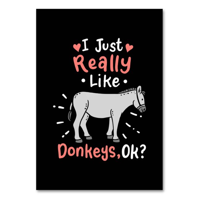 Tarjeta De Mesa Me Gustan Mucho Los Burros (Anverso)