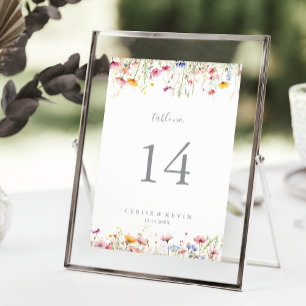Tarjeta De Mesa Meadow Colorful Wildflower Boda