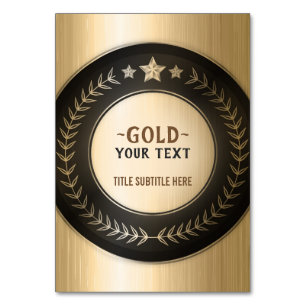 Tarjeta De Mesa MEDALLA DE ORO DIY IMPRESIÓN PERSONALIZADA #1 Agre
