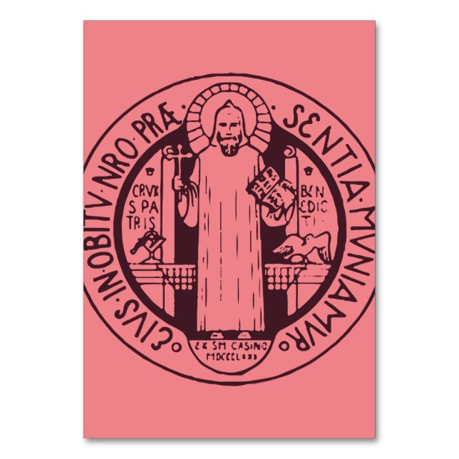Tarjeta De Mesa Medalla de San Benito (Anverso)
