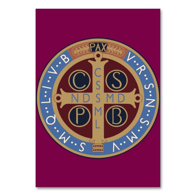 Tarjeta De Mesa Medalla de San Benito (Anverso)