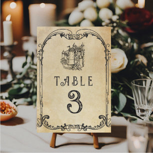 Tarjeta De Mesa Medieval Middle Age Engraving Fantasy Boda