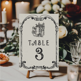Tarjeta De Mesa Medieval Middle Age Engraving Fantasy Boda