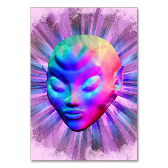 Tarjeta De Mesa Meditación psicodélica de Alien (Anverso)