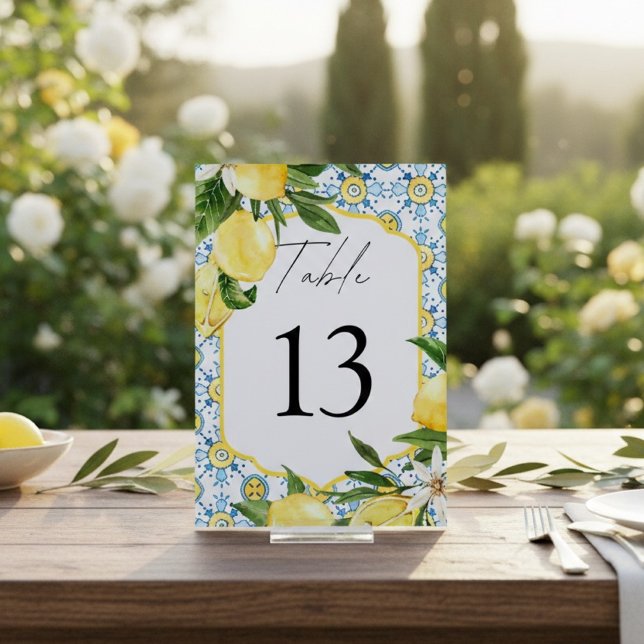 Tarjeta De Mesa Mediterranean Lemon Wedding  (Subido por el creador)