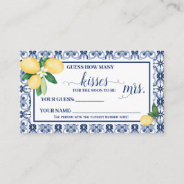Tarjeta De Mesa Mediterráneo cuántos besos por pronto juego de la 