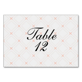 Tarjeta De Mesa Melocotón Pastel y Geométrico de Crema