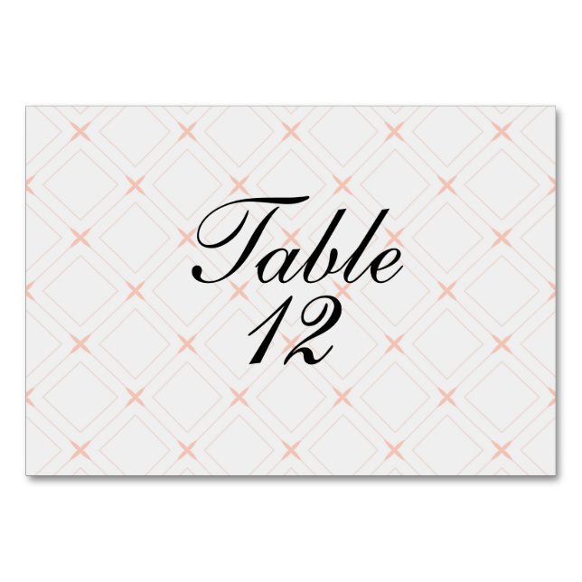 Tarjeta De Mesa Melocotón Pastel y Geométrico de Crema (Anverso)